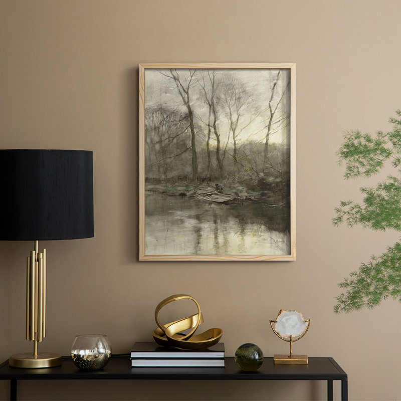 «Vintage Landscape CCLXIV», reproduction encadrée - bois massif, Naturel, H 15 po x l 12 po