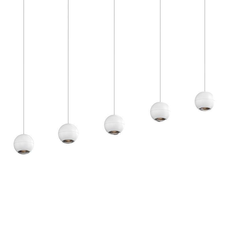 Hemisphere 5 - Light LED Kitchen Island Pendant, Textured White, 1