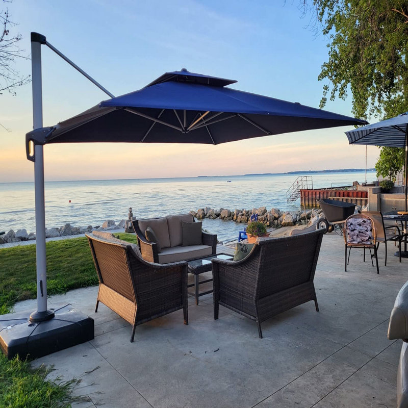 335cm Cantilever Parasol, Navy Blue