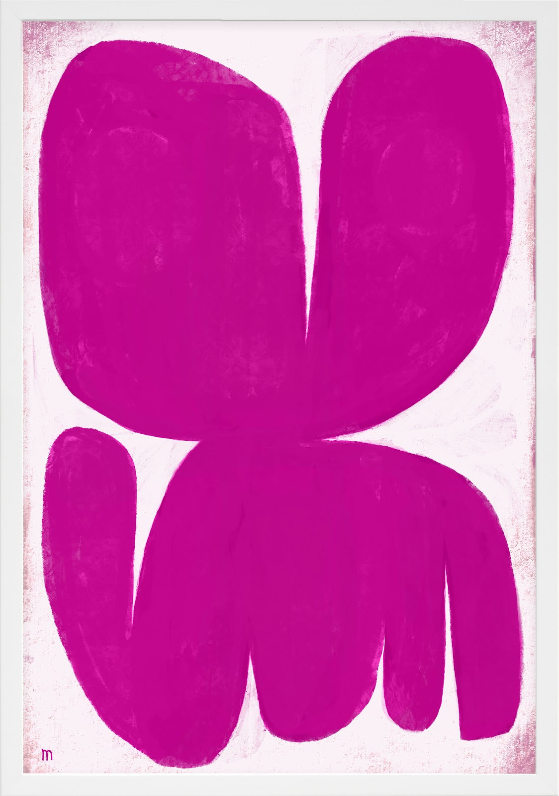 Magenta Moth by StudioM, 38" H x 26.5" W x 1.25" D, White