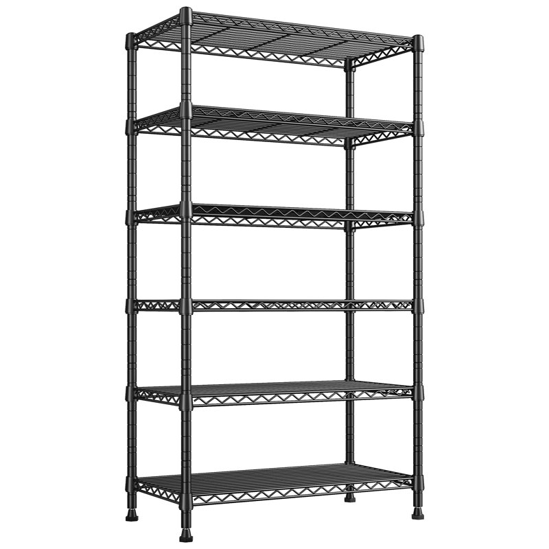 Metal Shelving Unit, 6-tier Adjustable Storage Shelves Rack, 70.5" H x 21.5" W x 13.8" D