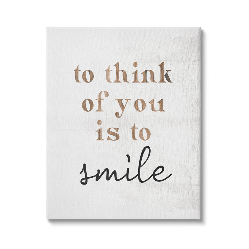 " Romantic Smile Quote Pretty Glam Detail Typography " by Lil' Rue, Wrapped Canvas, 36" W x 48" H