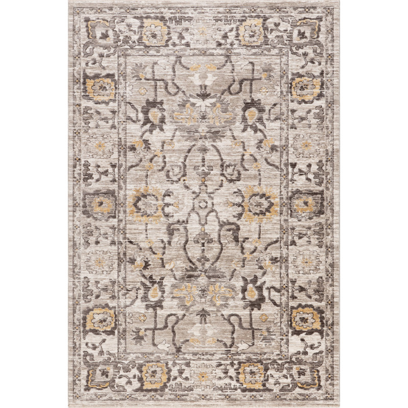 Devaki Traditional Medallion Area Rug, Rectangle 4' x 6'4"
