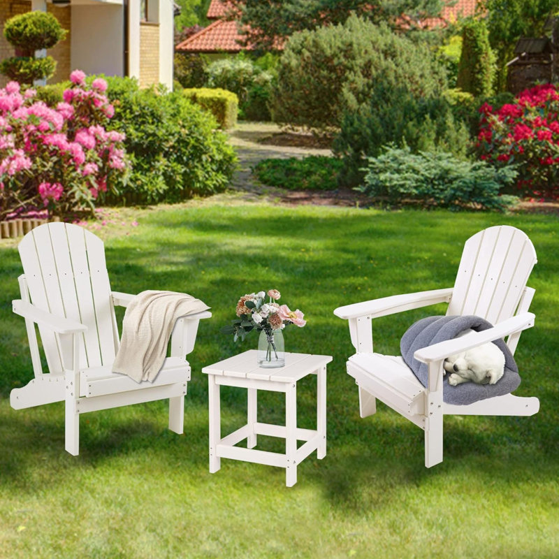 Table d'appoint carrée Adirondack, Blanc