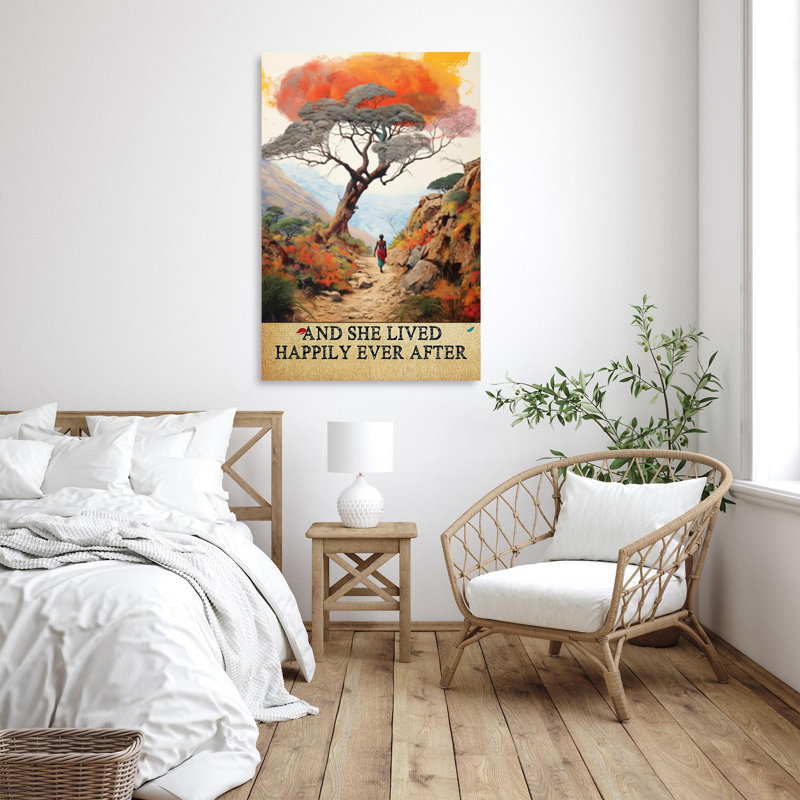 Hiking And She Lived Happily On Canvas Print, H 20 po x l 16 po x P 1,25 po