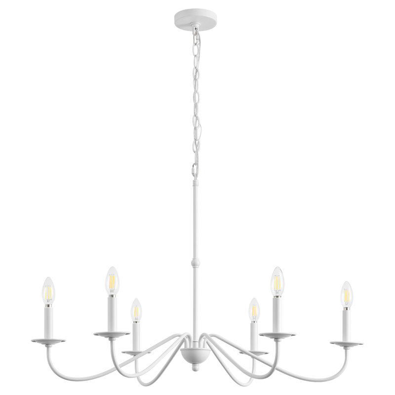 Lustre Wicklow Bohemian Farmhouse, H 22 po x l 34,75 po x P 34,75 po, Blanc