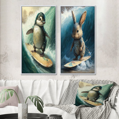 «Bird Surfing», 2 pièces sur toile
