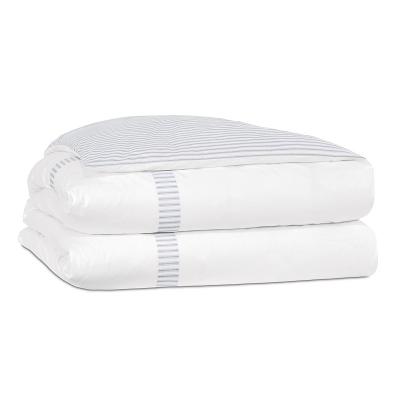 Blass Ticking Duvet Cover, Super Queen Duvet Cover, Haze