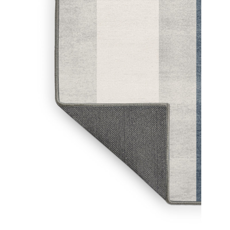 Soft Plush Fabiano July 4Th Modern & Contemporary Abstract Area Rug in Gray – Gray Binding, 2x5