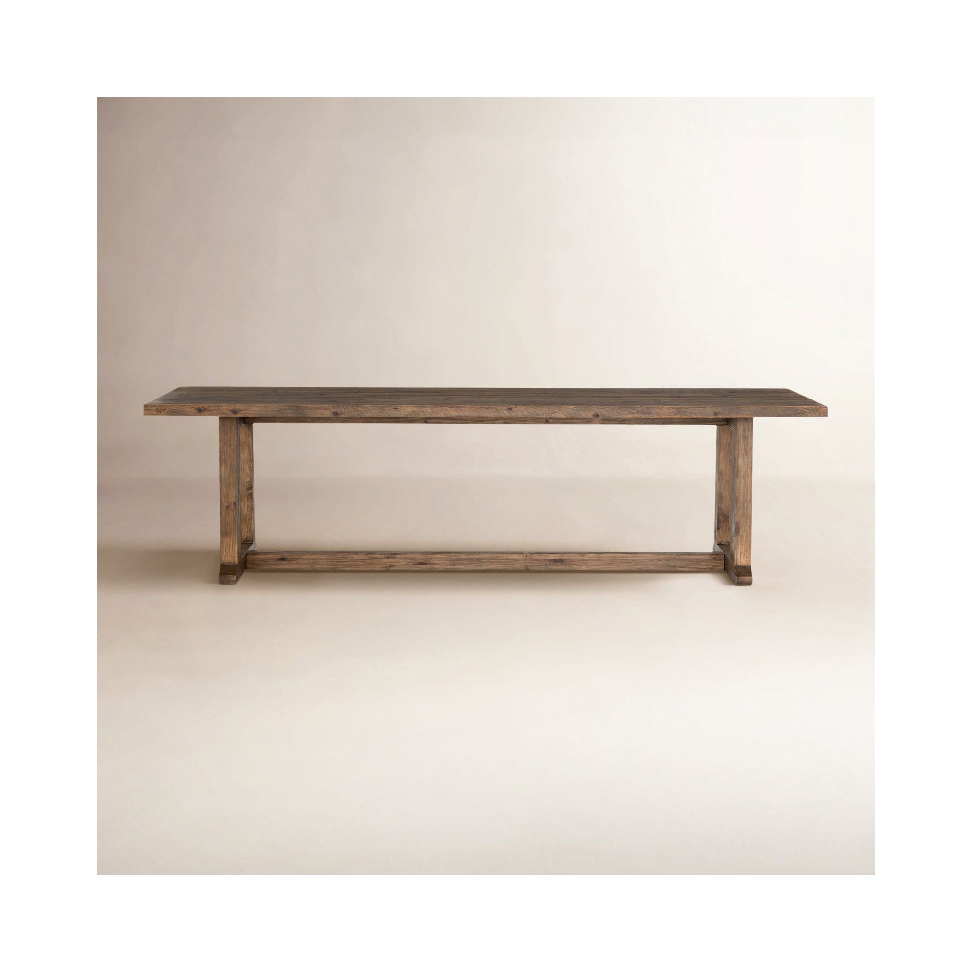 Daila Dining Table, Waxed Pine, 30" H x 39.25" W x 110" L