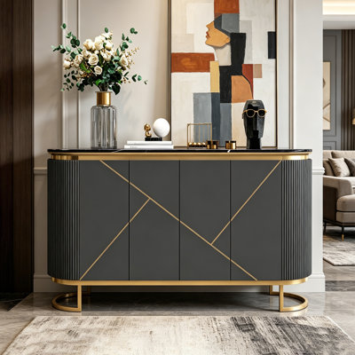 Modern elliptical fashion large-capacity sideboard