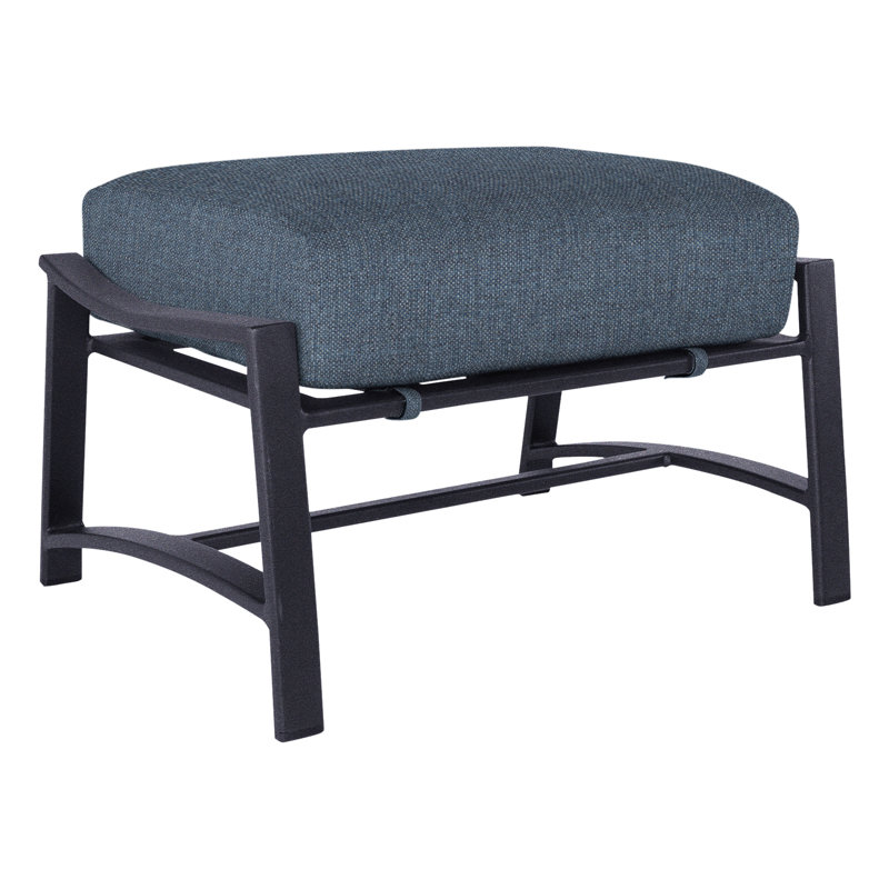 Avana Outdoor Ottoman, Graphite, Alcazar Redwood