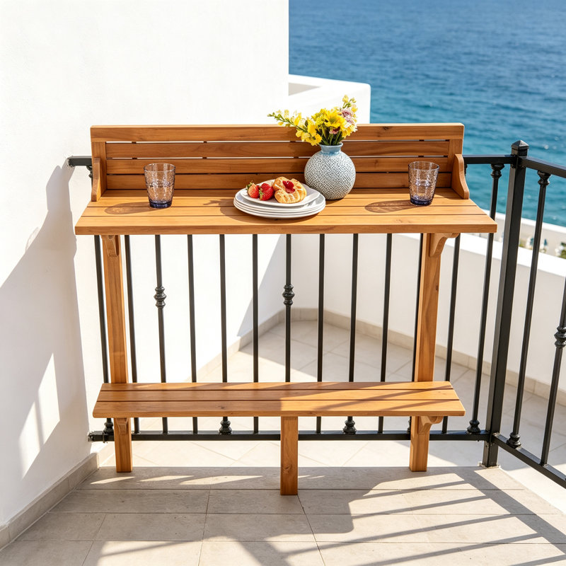 TABLE DE BAR DE BALCON EN BOIS