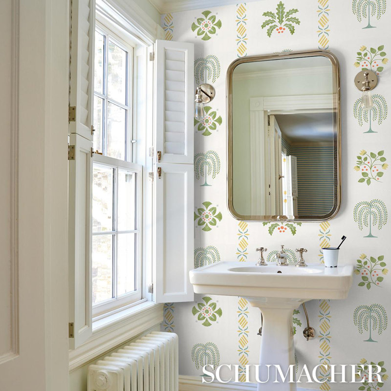 Willard House Stencil Wallpaper, Green