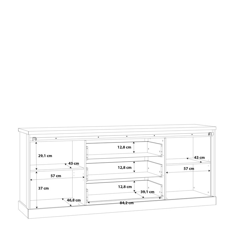 Lauran 213.4cm W 3 - Drawer Chest of Drawers