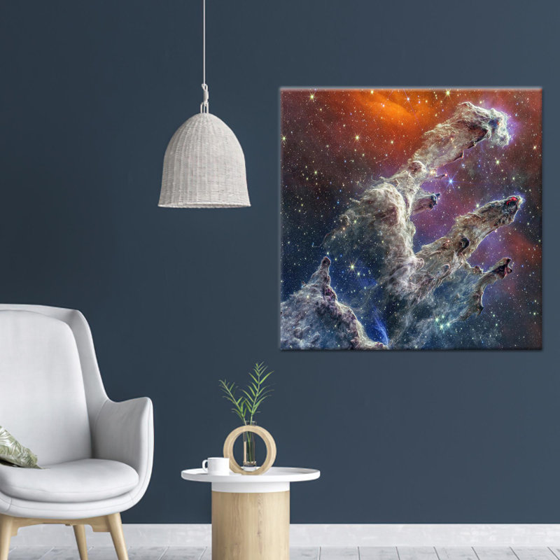 Reproduction sur toile de la nébuleuse: art du télescope James Webb, décoration murale de la NASA, toiles à cadre blanc 1P