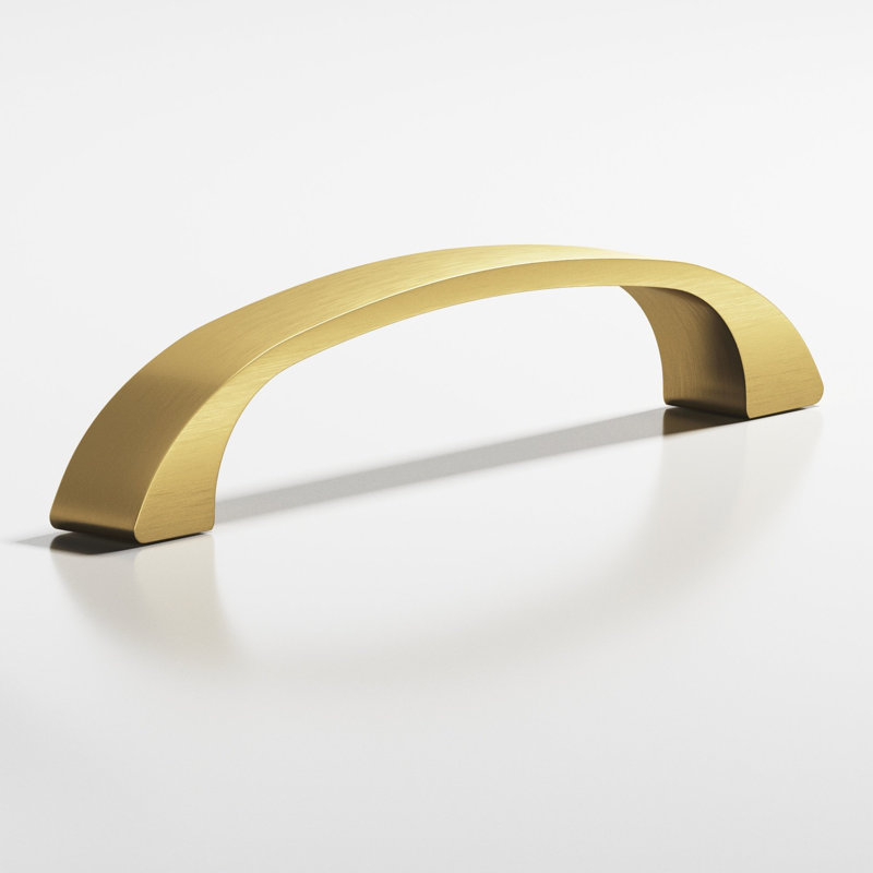 Bow Cabinet Pull, Satin Brass, 3.5"