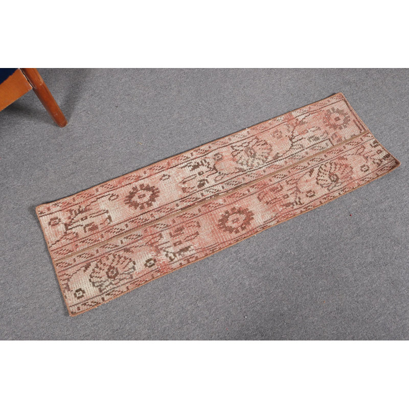 Tapis turc antique antique en patchwork - petit tapis en laine pour entrée - tissage à plat ivoire rétro