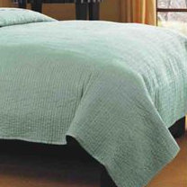 Classic Quilted Throw Blanket, Blue Stripe