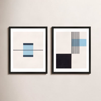 Black and Blue 2-Piece Print Set