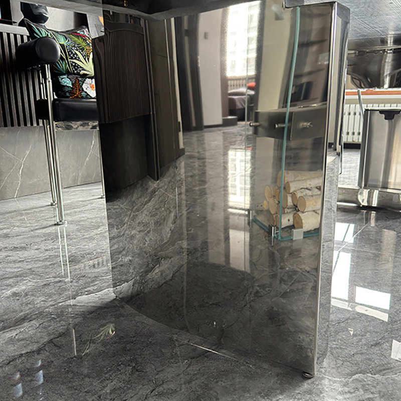 Table Taleke Rock en acier inoxydable de simplicité moderne, H 29,5 po x L 70,9 po x l 35,4 po