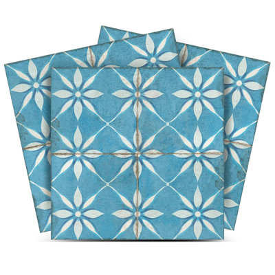 Carrelage mosaïque floral en vinyle 4 po x 4 po (ensemble de 24)