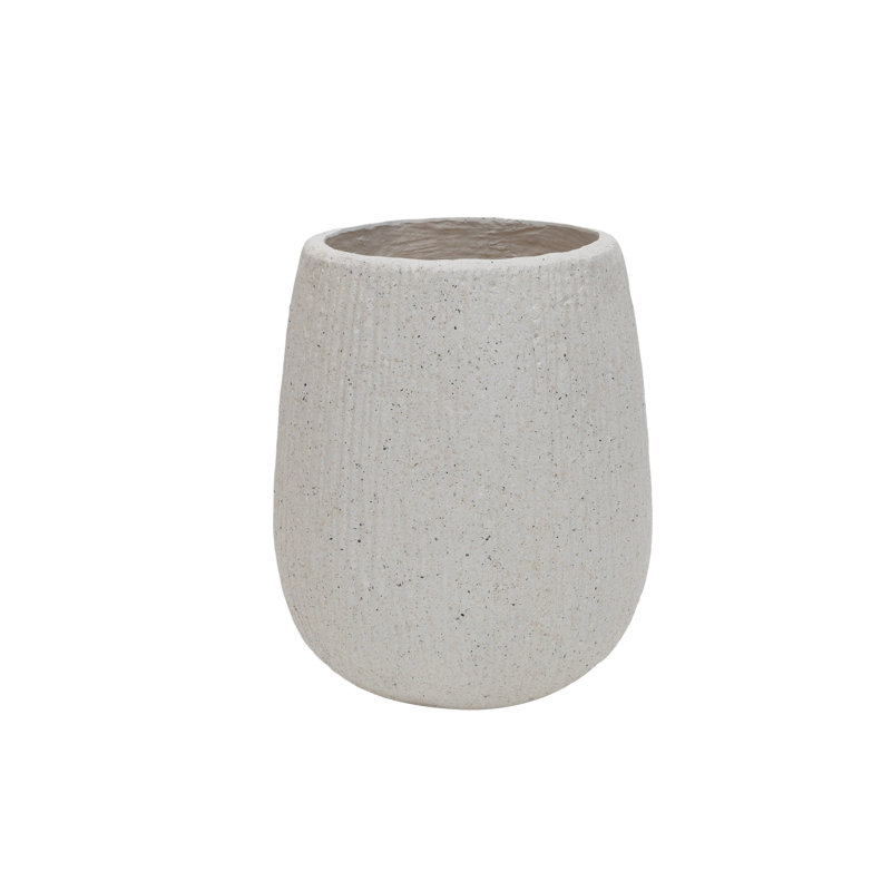 Grande jardinière ronde moderne 13,38 po de diamètre avec trous de drainage, oxyde de magnésium et ciment Sierra