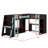 L-Shaped Wooden Gaming Bed Frame With RGB LED Lights, Dual Beds, USB Ports, TV Stand & Storage Shelves, Reversible Layout, Space-Saving Wood Loft Bed For Teens & Adults-1104386747