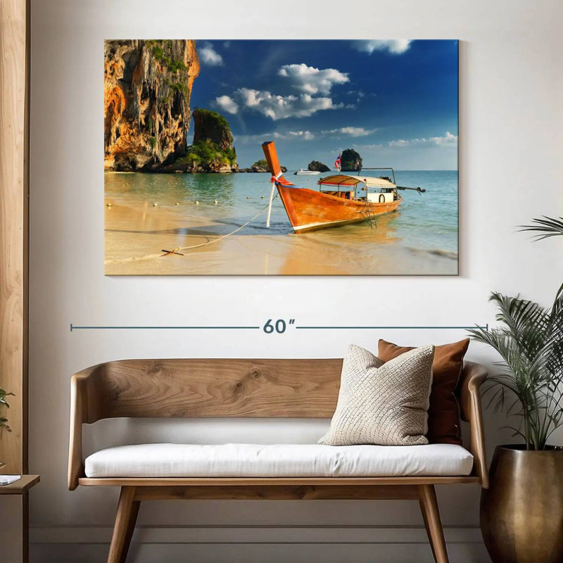 Mehar Boat At Railay Beach, 34" H x 51" W