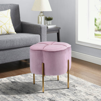 Repose-pieds rond rosé et doré Blush