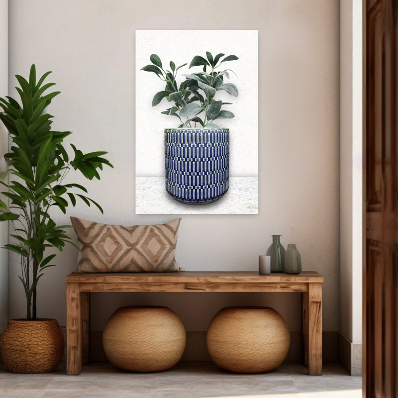Art contemporain bleu frais, H 48 po x l 32 po