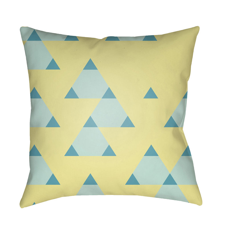 Scandanavian Geometric Outdoor Throw Pillow, Yellow, 20" H x 20" W x 4" D