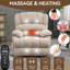 Fauteuil inclinable électrique en chenille de 23 po de large et à dossier haut avec massage par vibration 8 points et chauffage lombaire