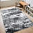 5x7 Abstract Rug for Living Room, Black Low Pile Throw Rugs with Rubber Backing, Performance Rug for Bedroom, Dining Room, Modern Rug for Home Decor, Washable Indoor Outdoor Rugs, Ideal For High Traffic Areas-754217697-759699553