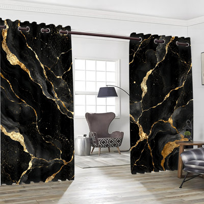2 rideaux occultant avec œillets 2PCS, rideaux en polyester à motif de marbre abstrait, isolation thermique, réduction du bruit, protection de la vie privée, traitement de fenêtre obscurcissant pour la cuisine de la chambre à coucher