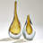 Stretched Neck Vase-Amber-Lg