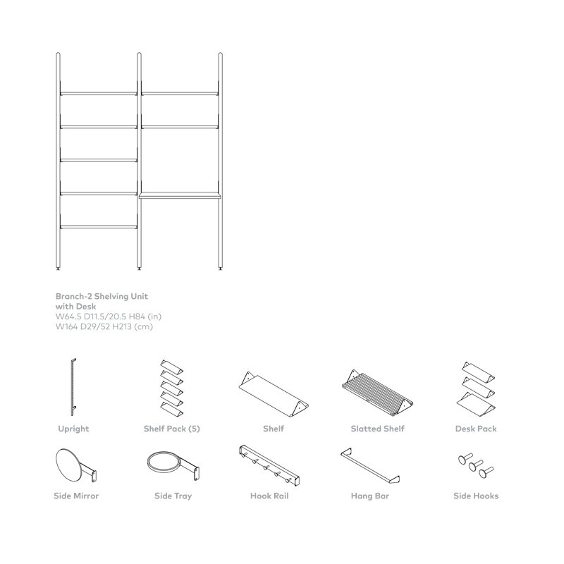 Branch 2 - Desk Shelving Unit, Black