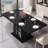 Black Dining Table For 4 To 6, Modern Kitchen Dining Room Table With 3-tier Storage Shelf And Acrylic Door Cabinet, Rectangular Wooden Dinner Tables For Home Kitchen Living Room-365516632-365516646-365516645