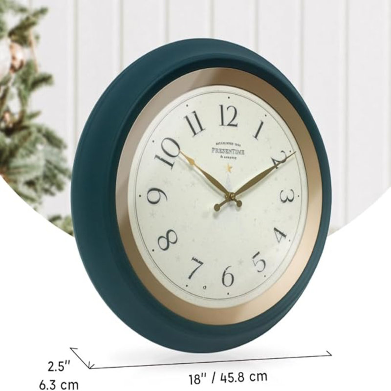 Grande horloge murale lumineuse 18 po, vert forêt, veilleuse, horloge lumineuse avec capteur intelligent pour allumer / éteindre les lumières. Décoration murale pour le salon, la salle à manger, la cuisine.