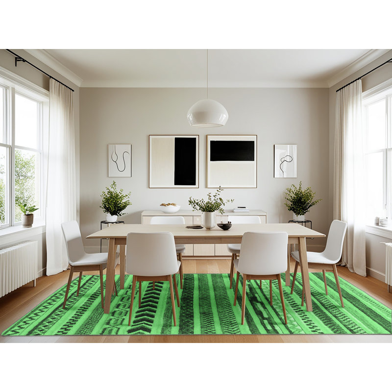 Washable Geometric Indoor Rug, Rectangle 7' x 10'