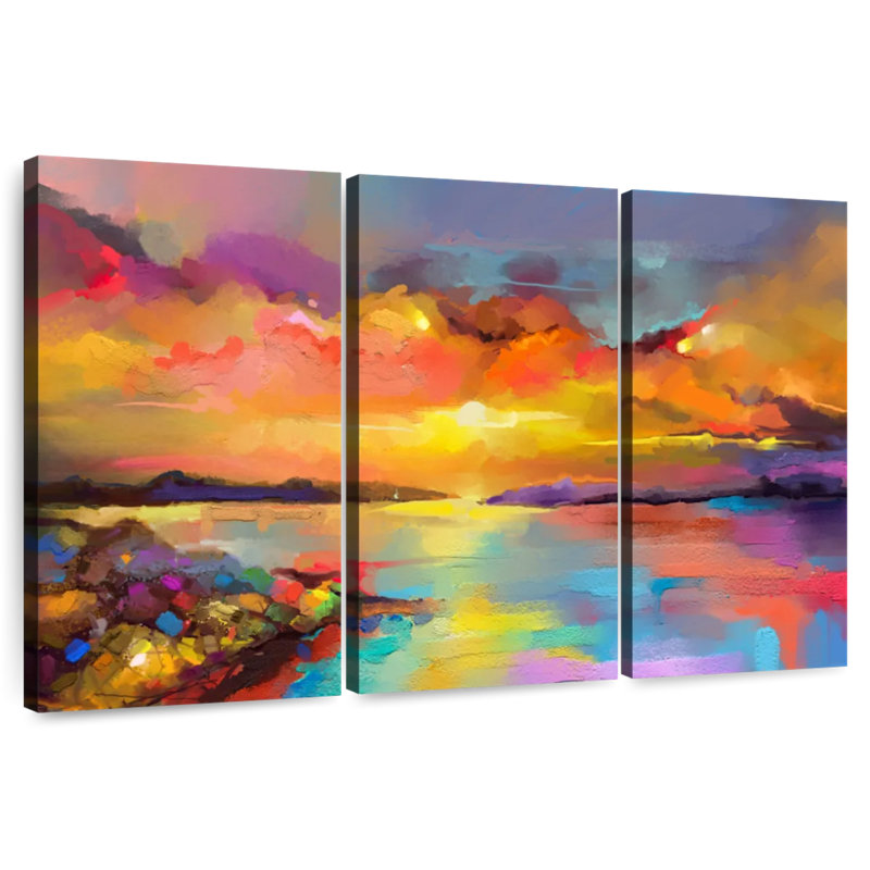 Avery Abstract Sunset Seascape, 20" H x 33" W