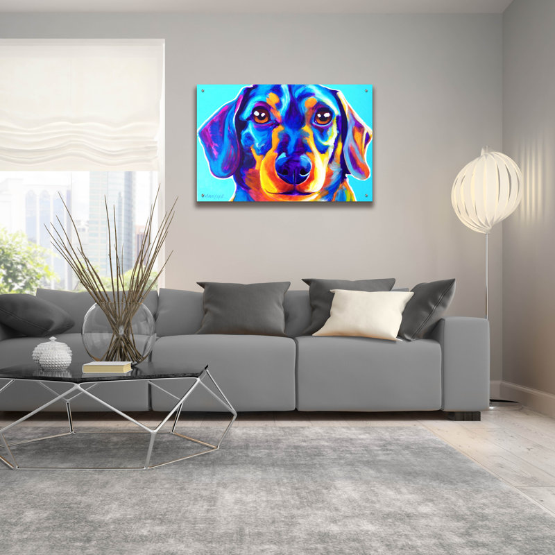 «Dachshund - Oscar» par Dawg Painter, H 24 po x l 36 po x P 0,2 po