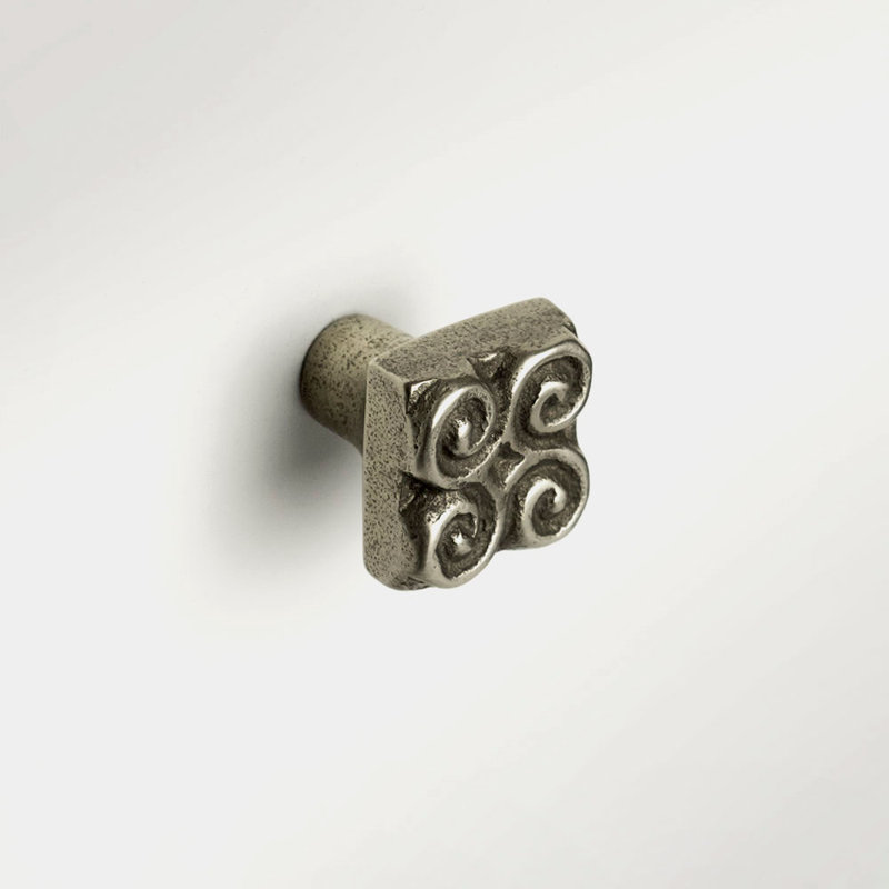 Pinwheel Bronze Square Knob, White Bronze