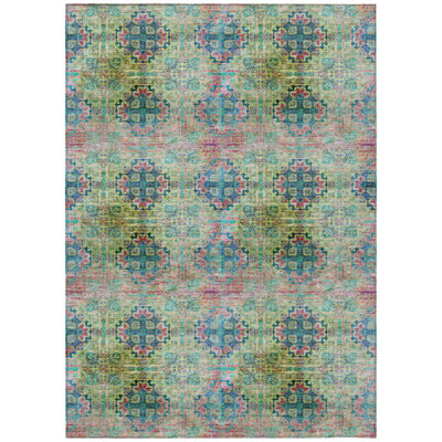 Fantarella Washable Floral Indoor / Outdoor Rug