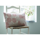 Zinnia Embroidered 100% Cotton Lumbar Pillow