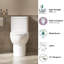 Toilette allongée une pièce de 17,3 po de hauteur confortable, chasse d'eau 1,1 / 1,6 siphon avec MaP 1000 g, siège à fermeture en douceur et à dégagement rapide inclus, blanc brillant-117244002