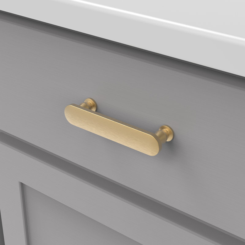 Anders Bar / Handle Pull, 3.75, Brushed Golden Brass