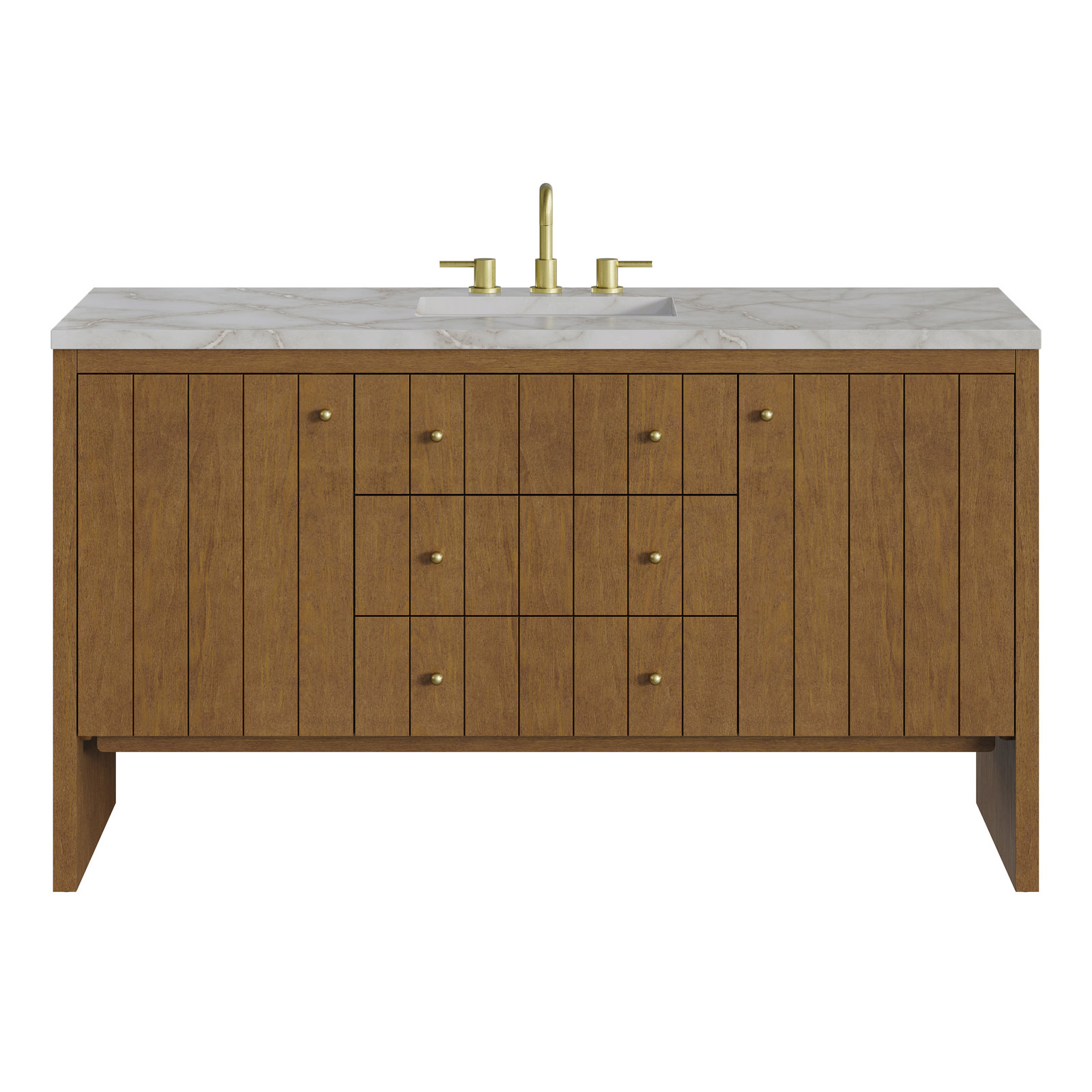 Hudson 60" Single Bathroom Vanity, Victorian Silver, Honey Oak