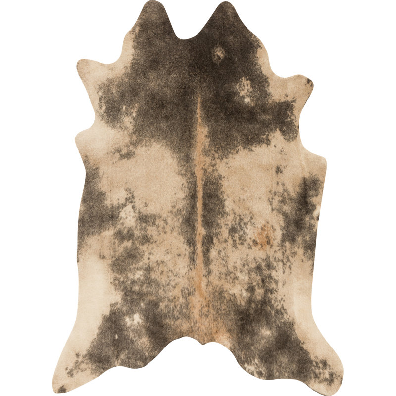 Tapis beige à imprimé animal Altraud, Forme rectangulaire : 3 pi 10 po x 5 pi