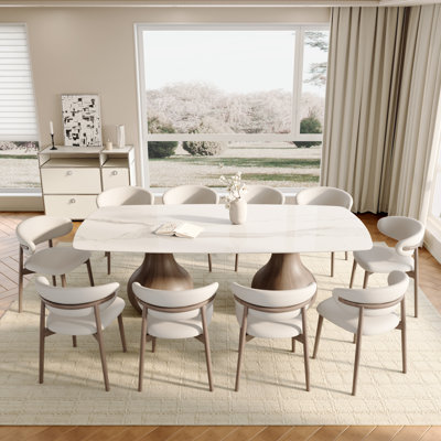 10-People Large Dining Set 93.7"